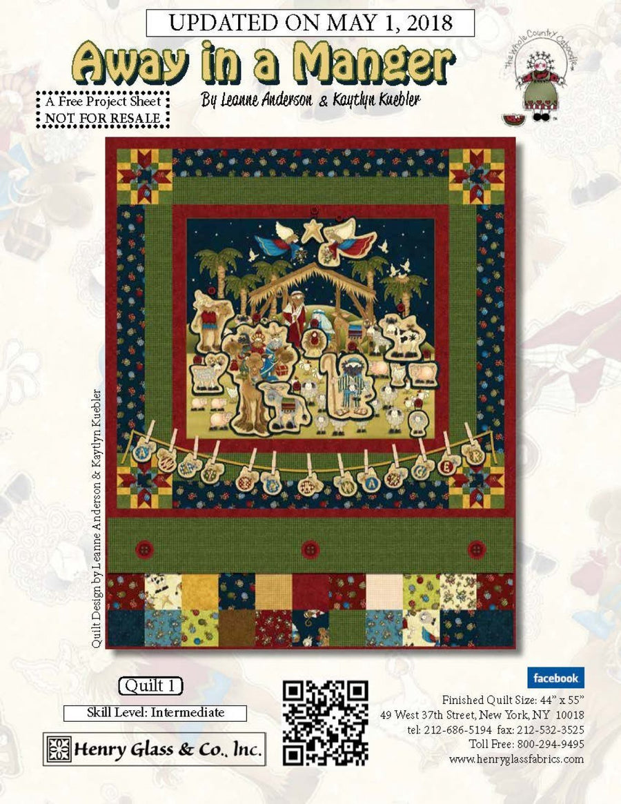 Away in a Manger Quilt 1 Pattern (FREE Digital Download)