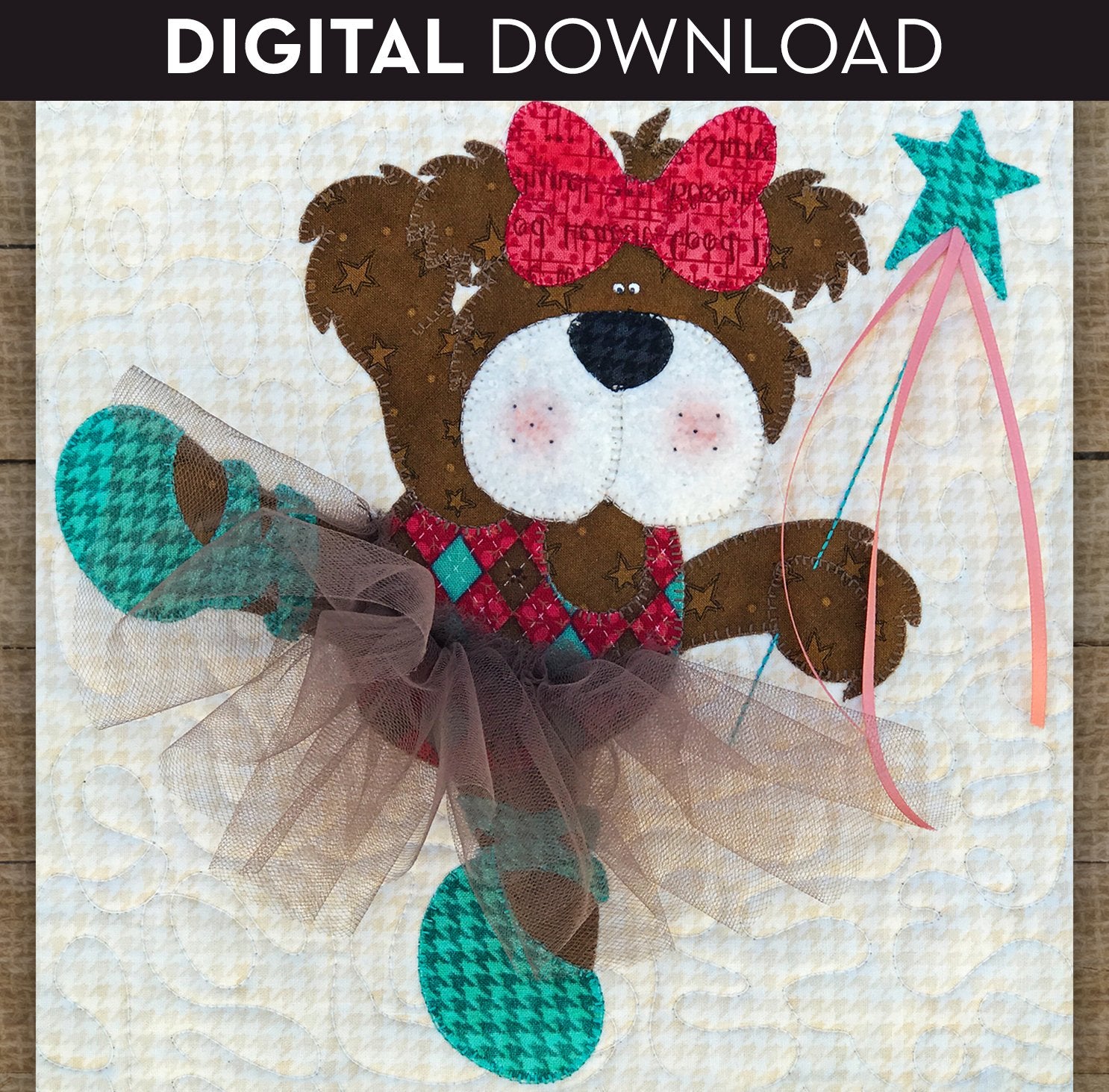 Ballerina Bear Applique