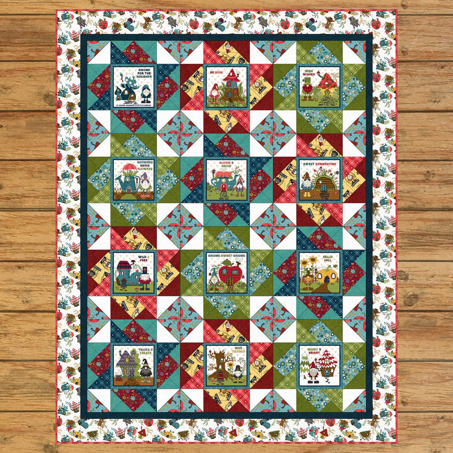 Gnome for the Holidays Book Panel Quilt Kit