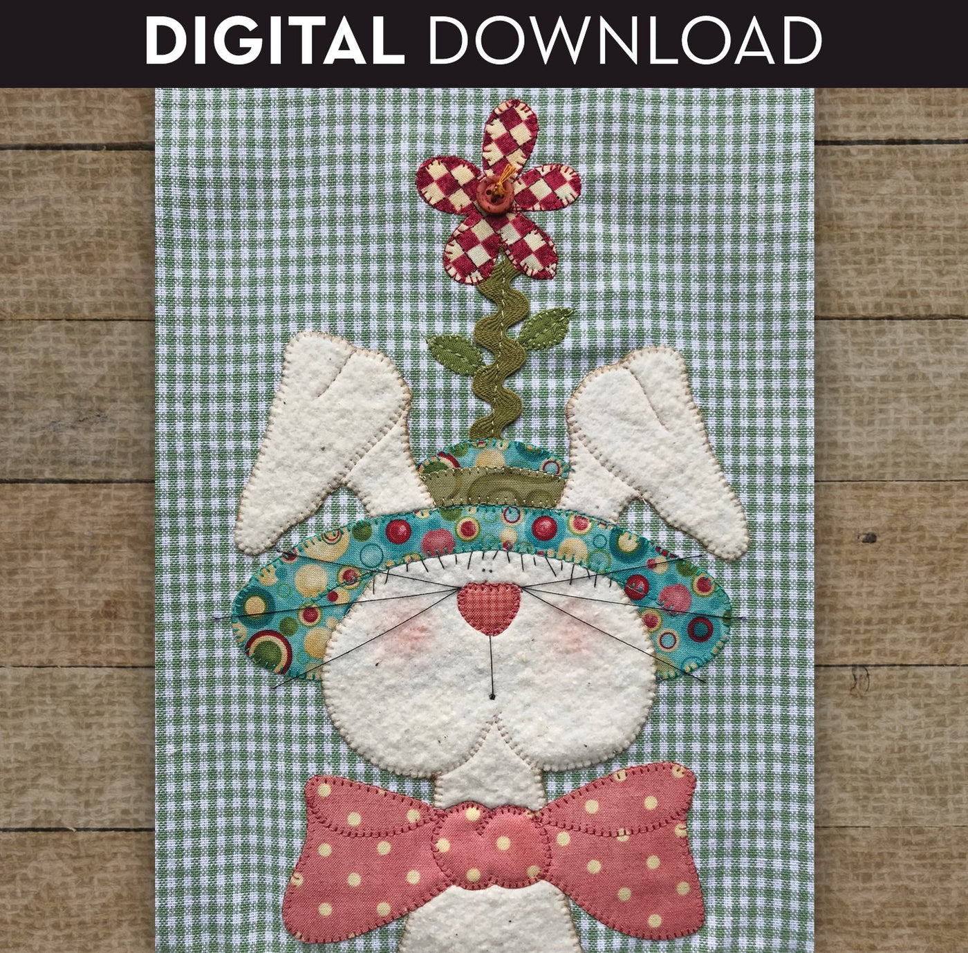 Bunny With Hat 2 Applique