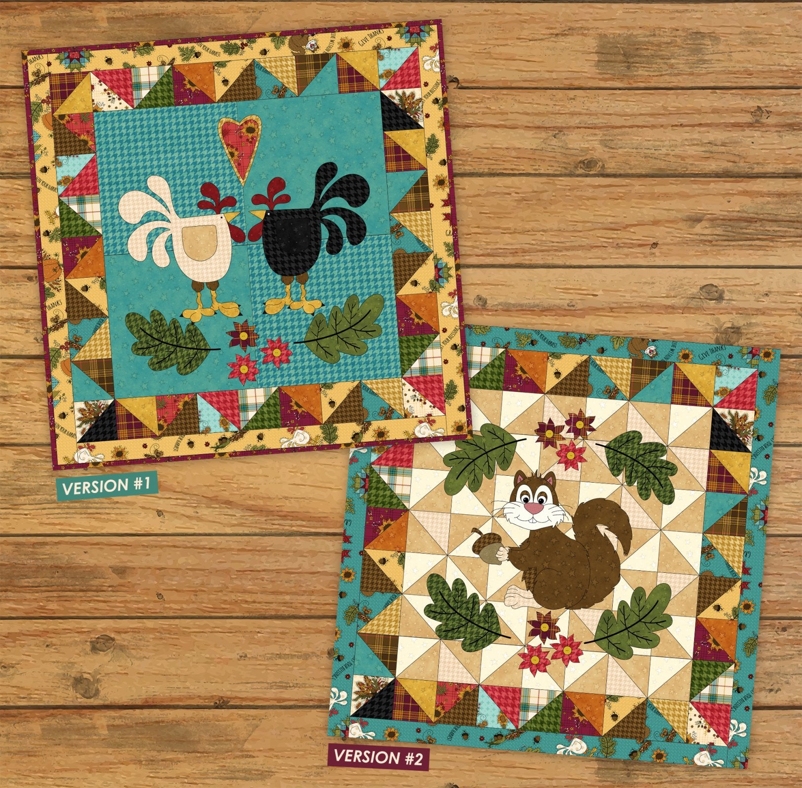 Chickens + Squirrel Table Topper & Pillow