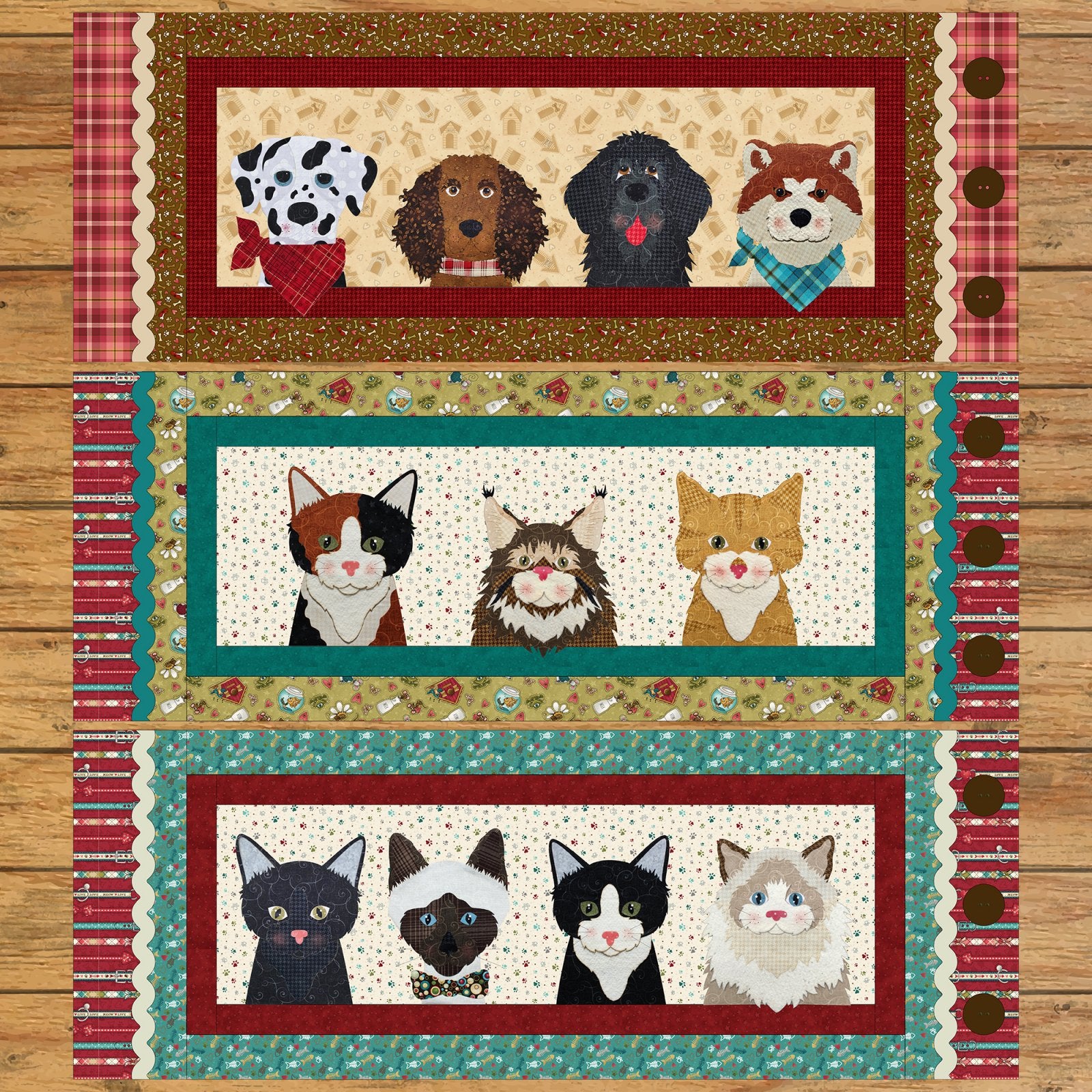 Furry Friends Applique Bench Pillow Pattern (Applique not included)
