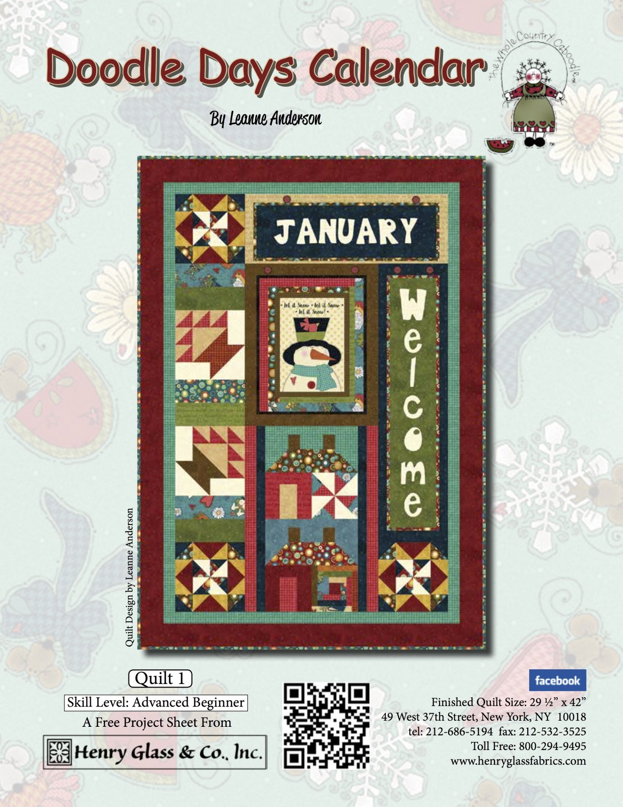 Doodle Days Calendar Quilt 1 Pattern (FREE Digital Download)
