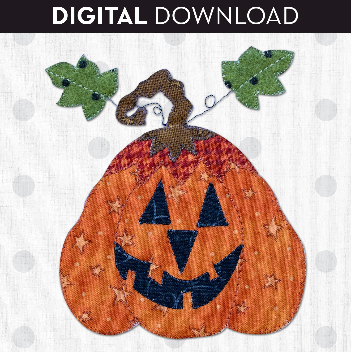 Scary Larry Jack O Lantern Applique