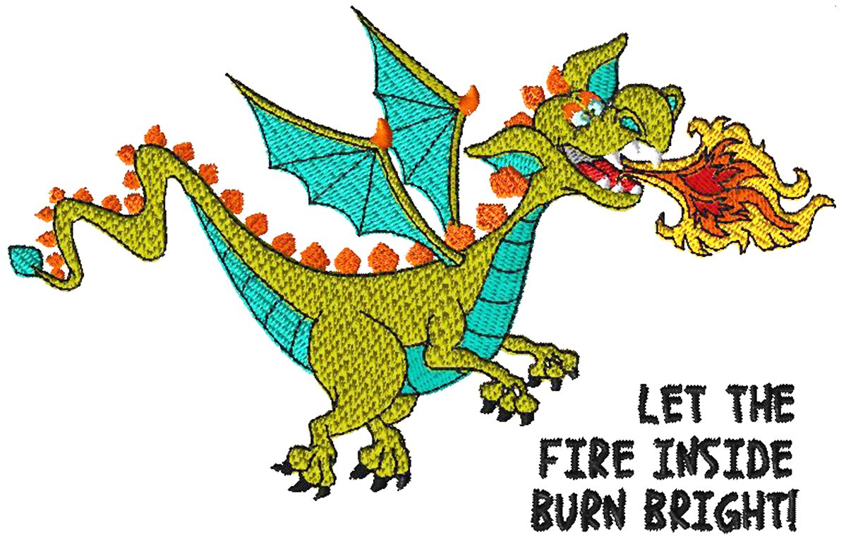Dragon 11 Fire Dragon Embroidery - Download