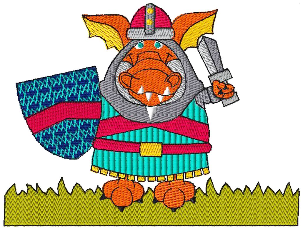 Dragon 2 Knight Dragon Embroidery - Download