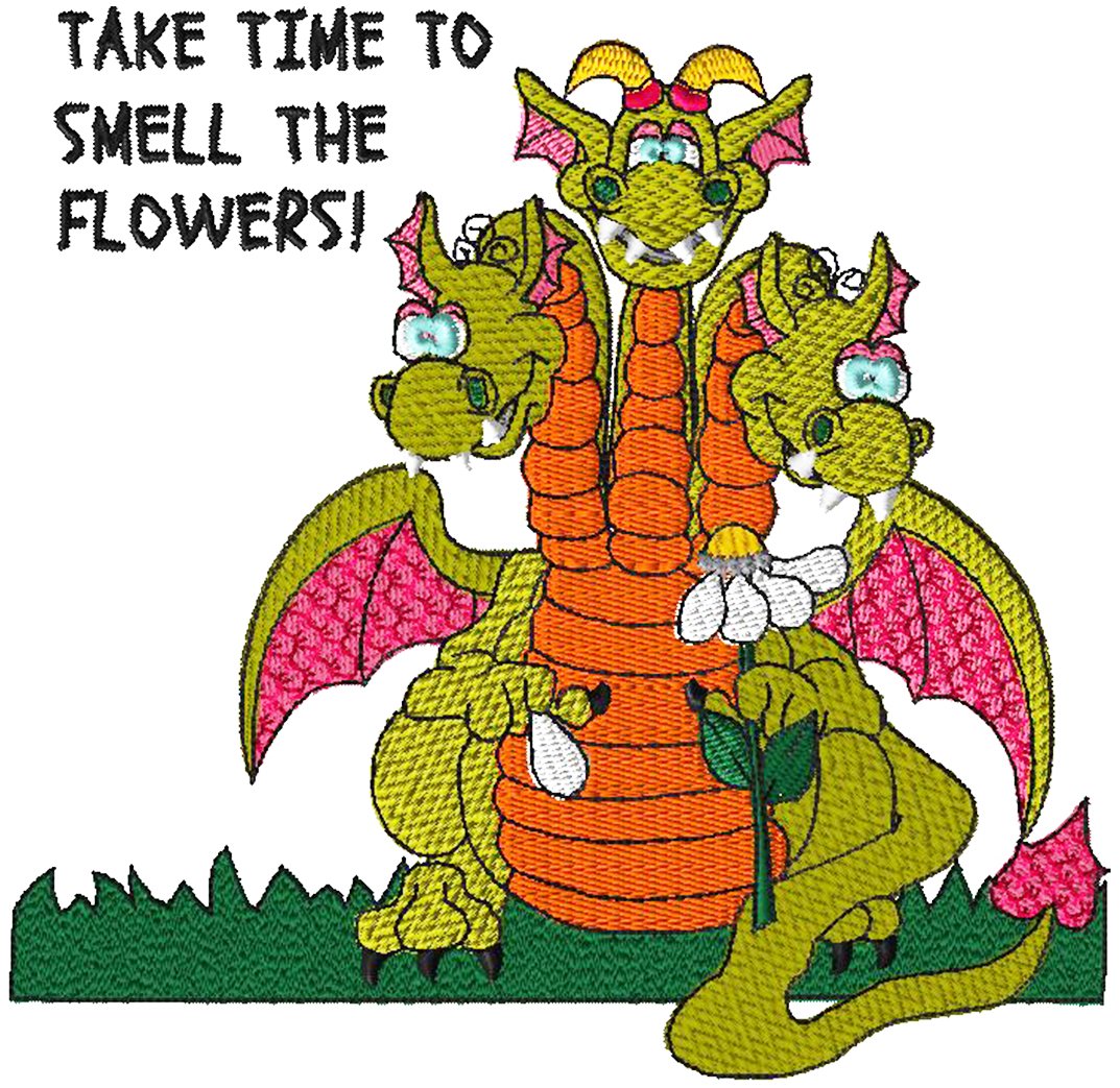 Dragon 4 3 Head Dragon Embroidery - Download