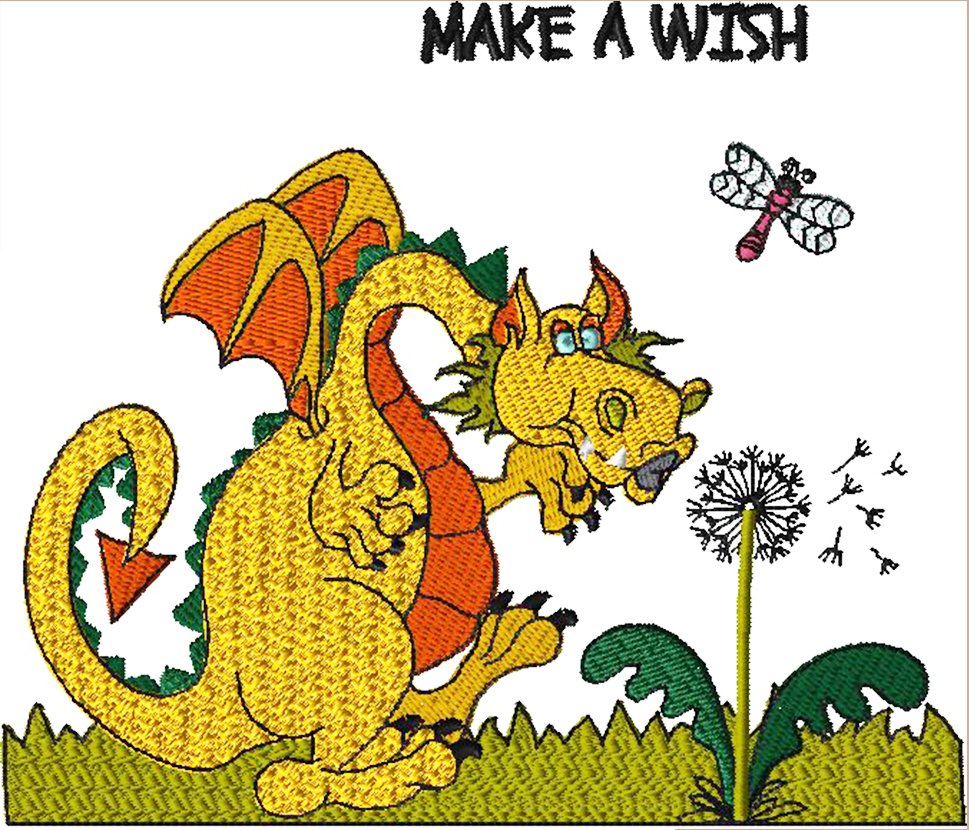 Dragon 7 Wish Dragon Embroidery - Download