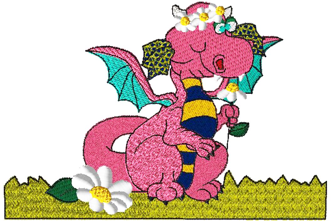 Dragon 8 Little Girl Dragon Embroidery - Download