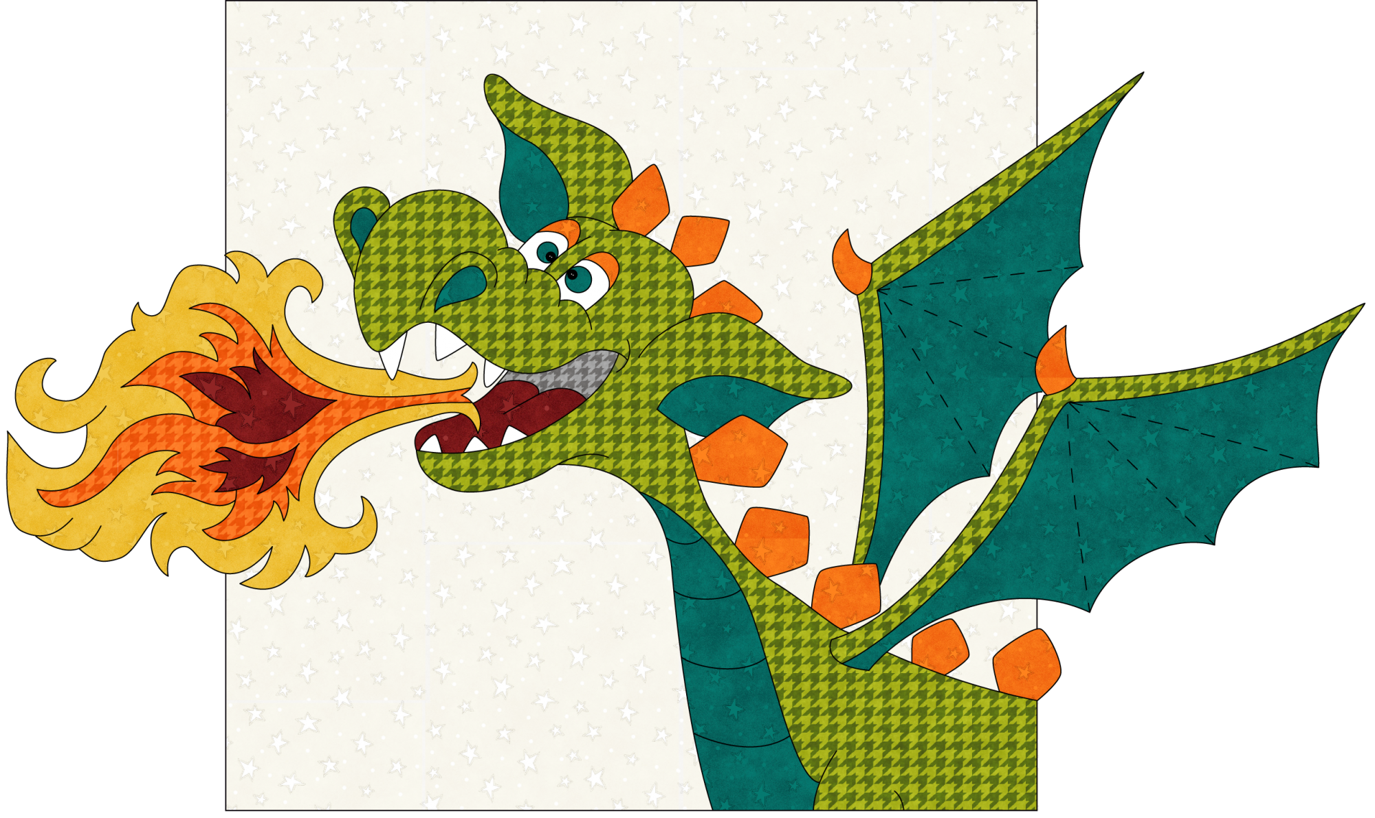 Fire Dragon Applique Applique