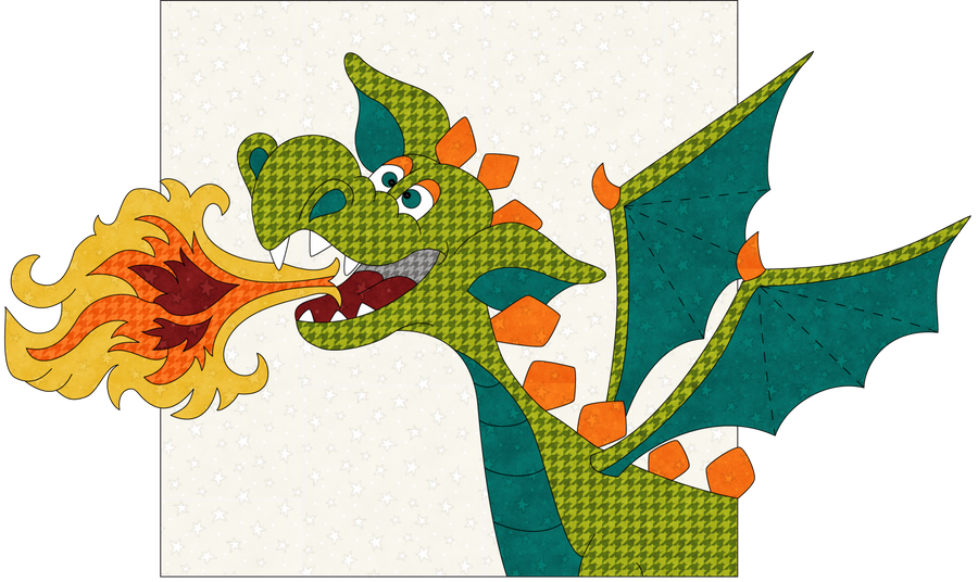 Fire Dragon Applique Applique