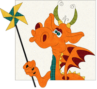 Whirly Gig Dragon Applique