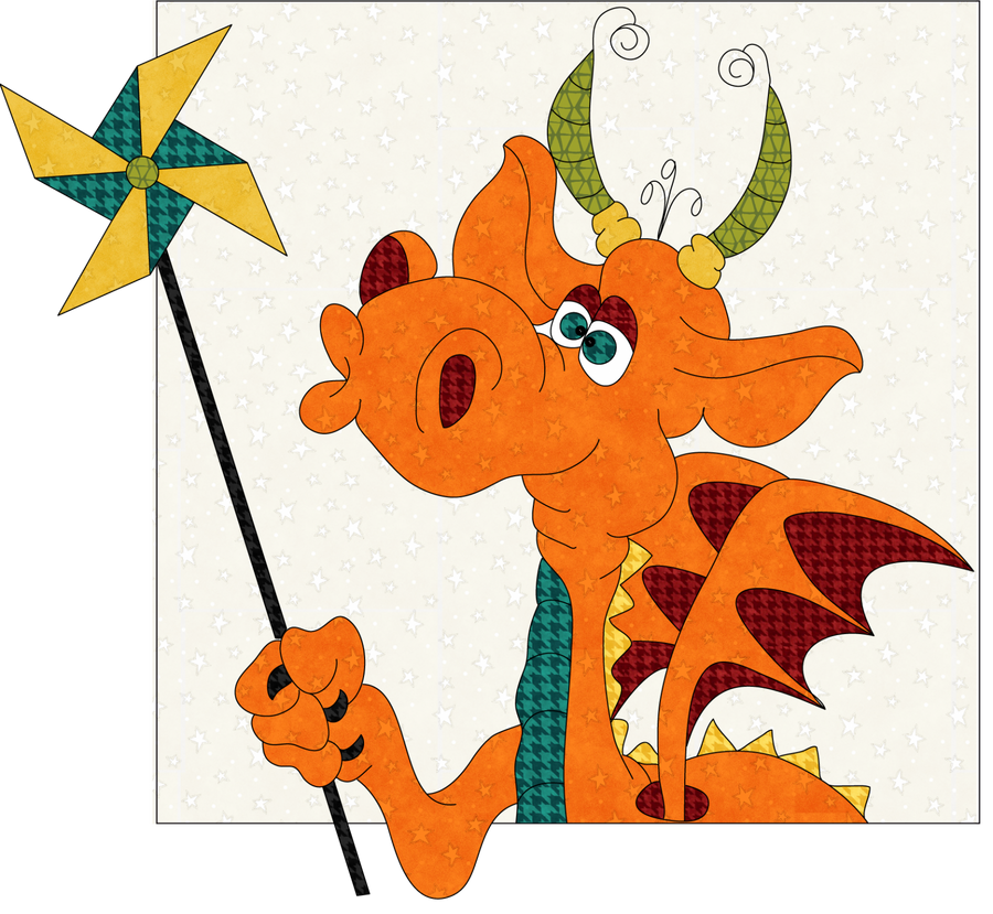 Whirly Gig Dragon Applique