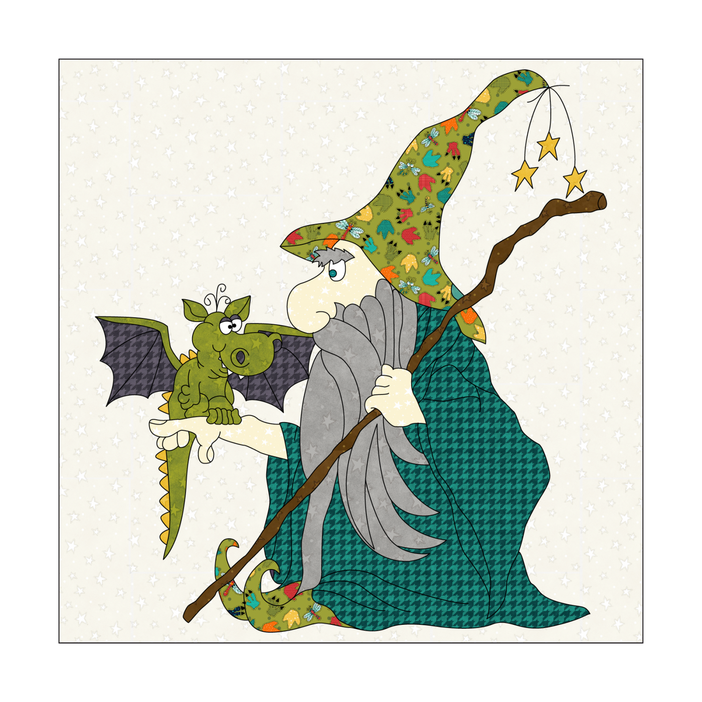 Wizard & Dragon Applique