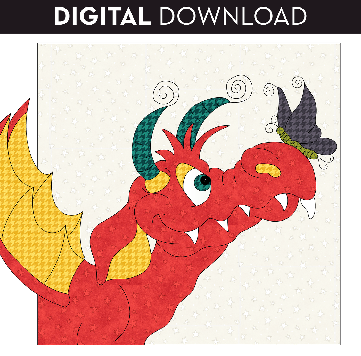 Butterfly Dragon Applique