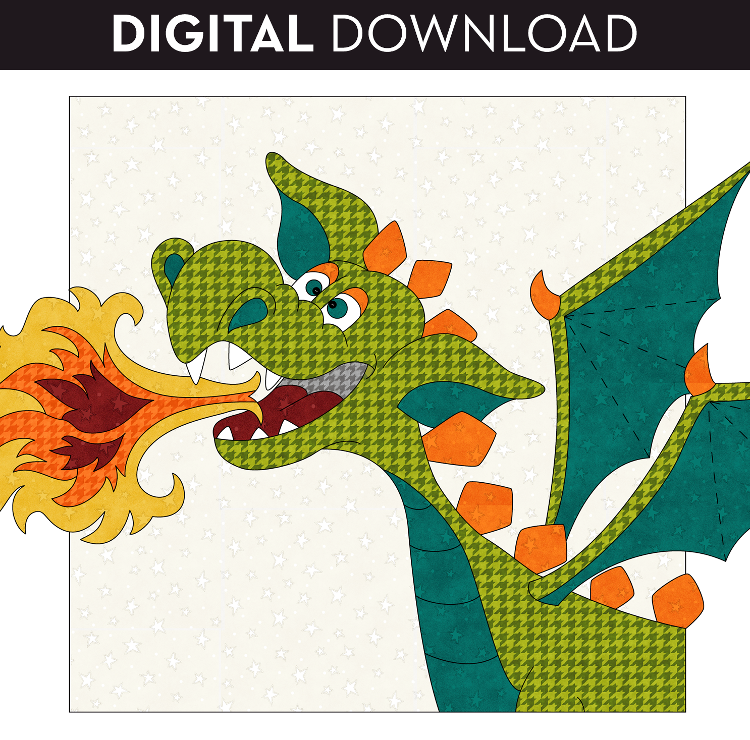 Fire Dragon Applique Applique