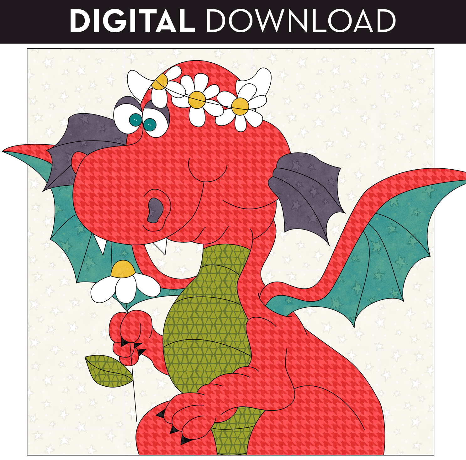 Little Girl Dragon Applique