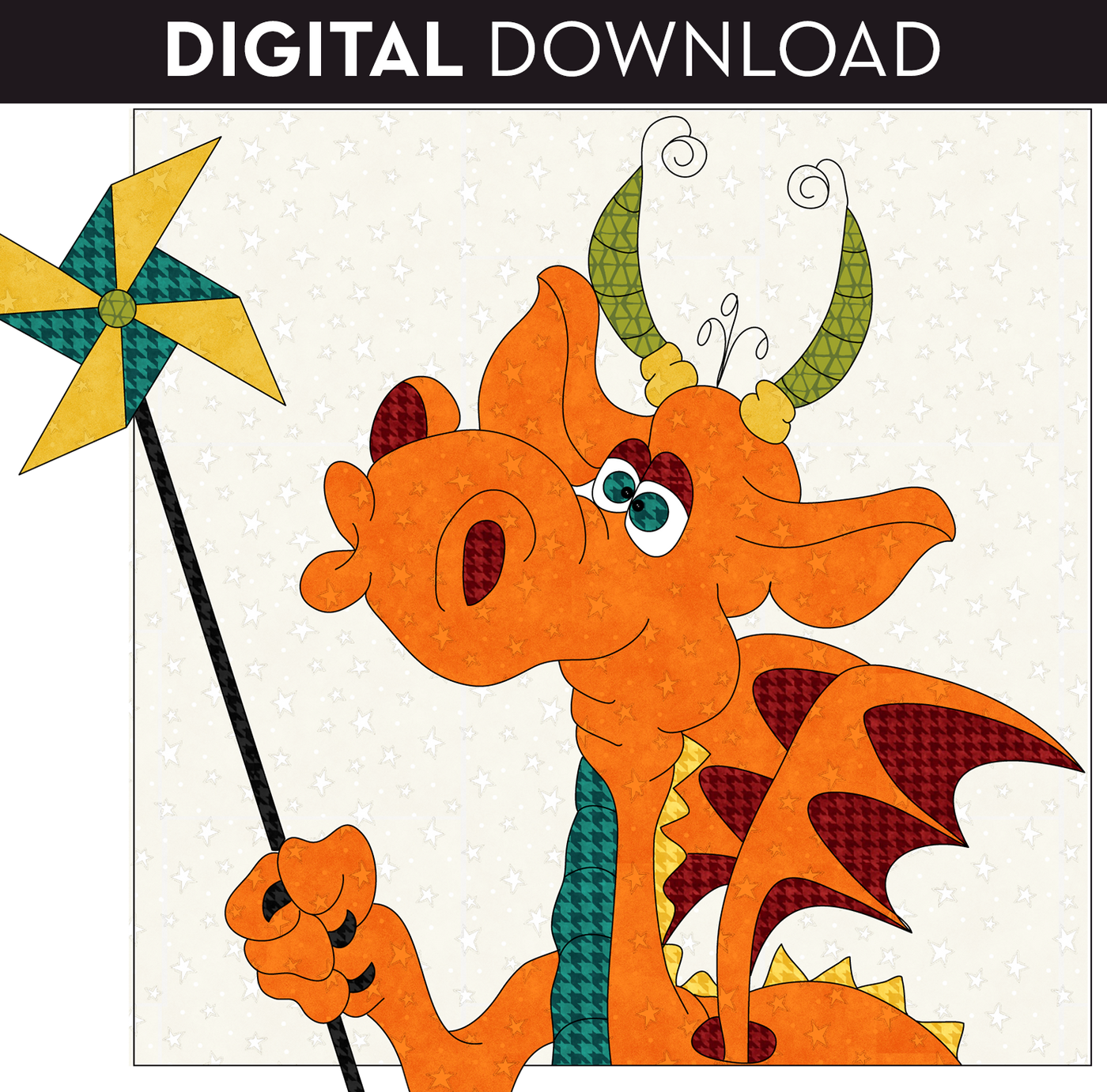 Whirly Gig Dragon Applique