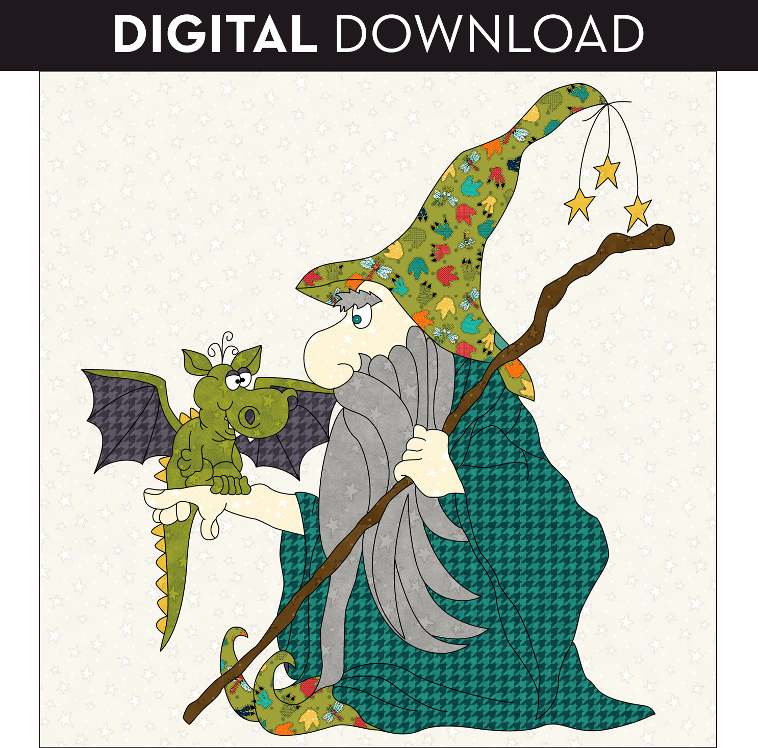 Wizard & Dragon Applique