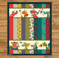 Dragon Friends Strip Quilt Kit Version 2