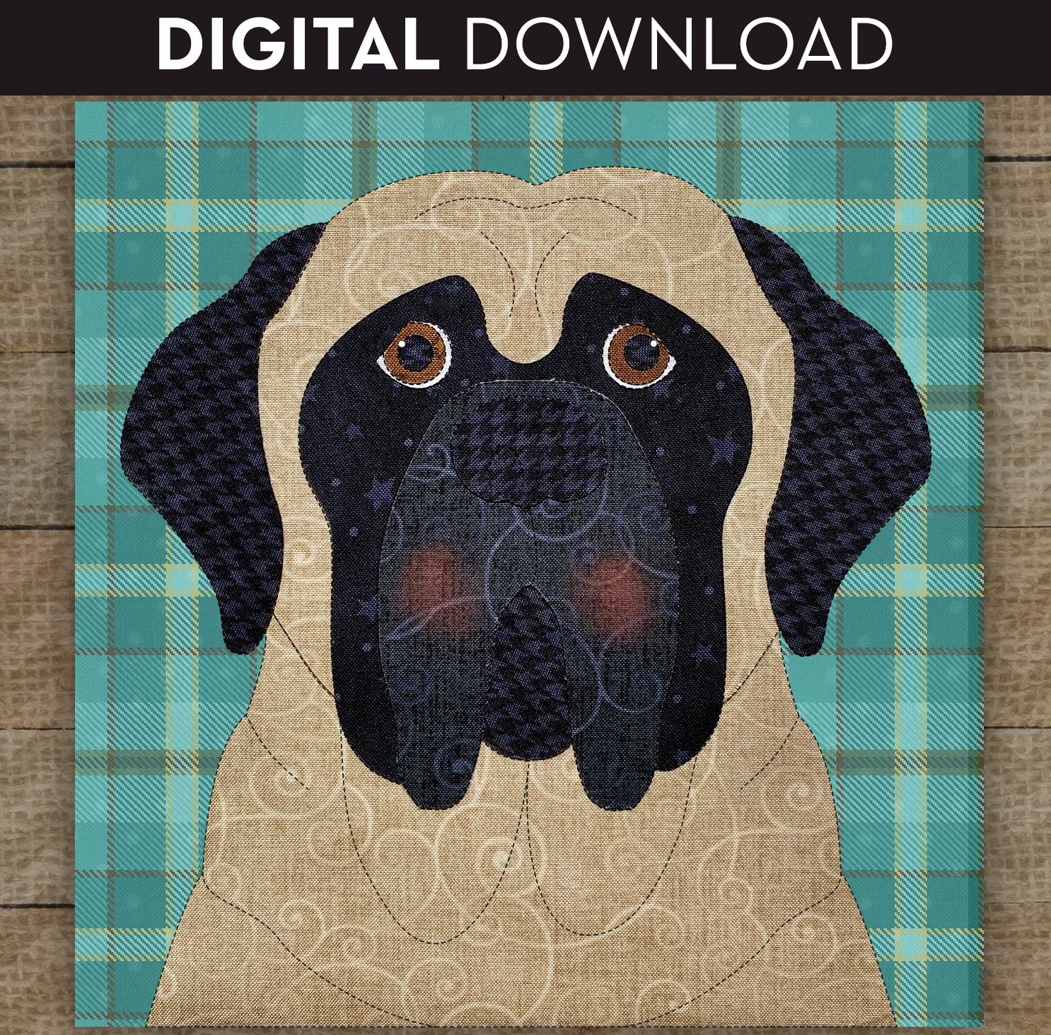English Mastiff Applique
