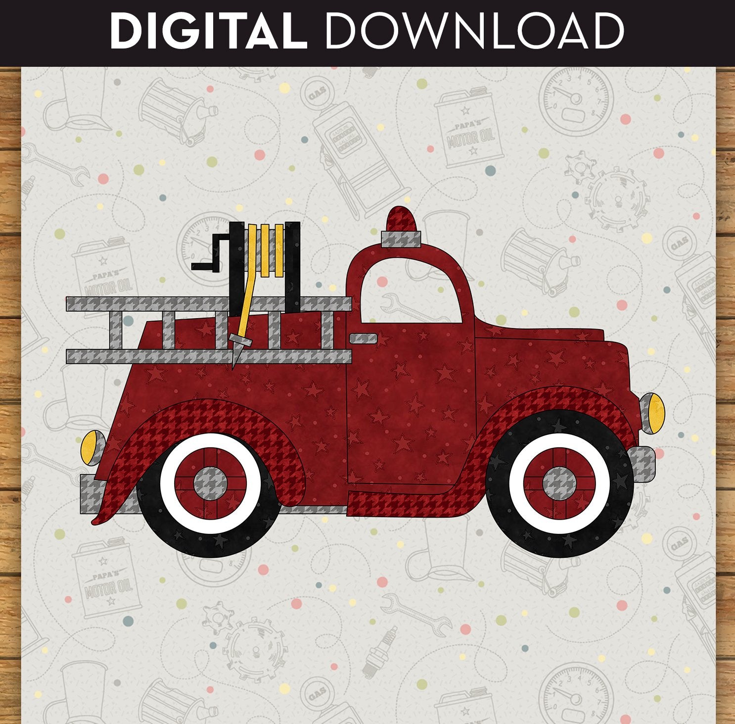 Fire Truck Applique