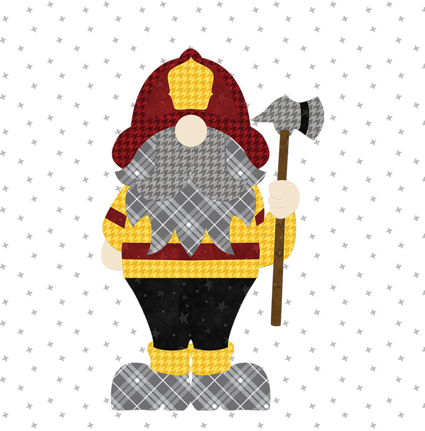 Firefighter Gnome Applique
