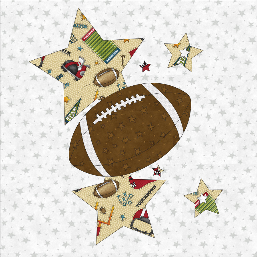 Football & Stars Precut Fused Applique Pack