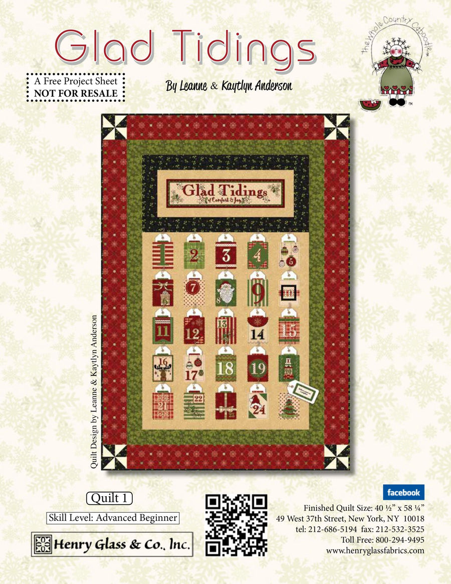 Glad Tidings Quilt 1 Pattern (FREE Digital Download)