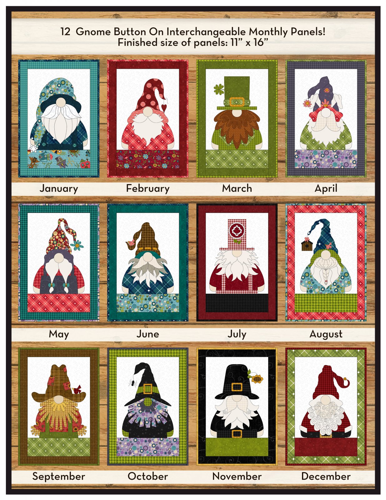 Canada Gnome for the Holidays Calendar Applique Quilt Pattern