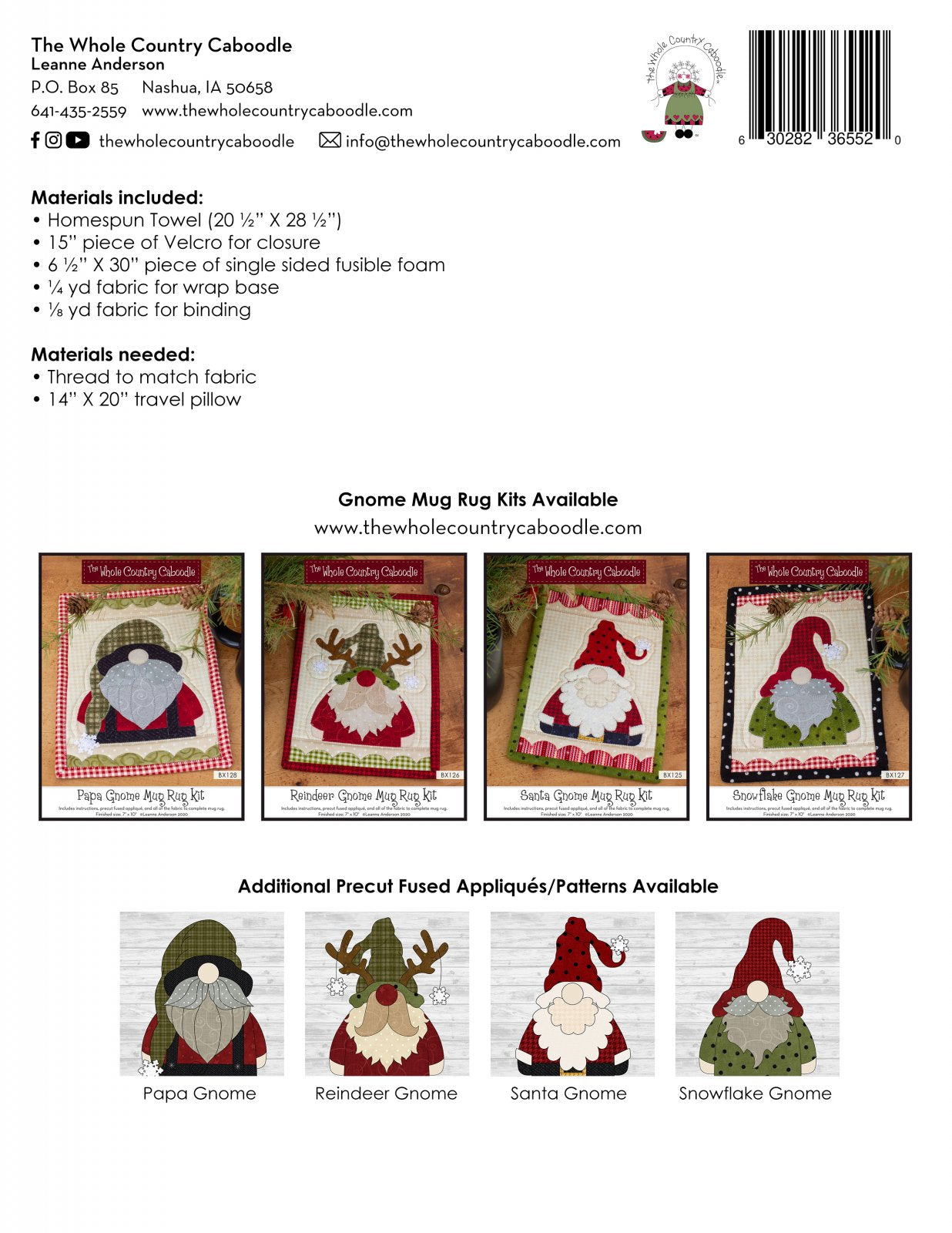 Santa Gnome Pillow Wrap & Cover Kit