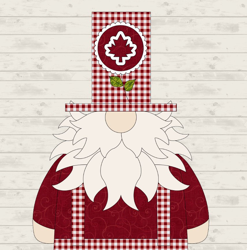 July Canada Gnome Applique