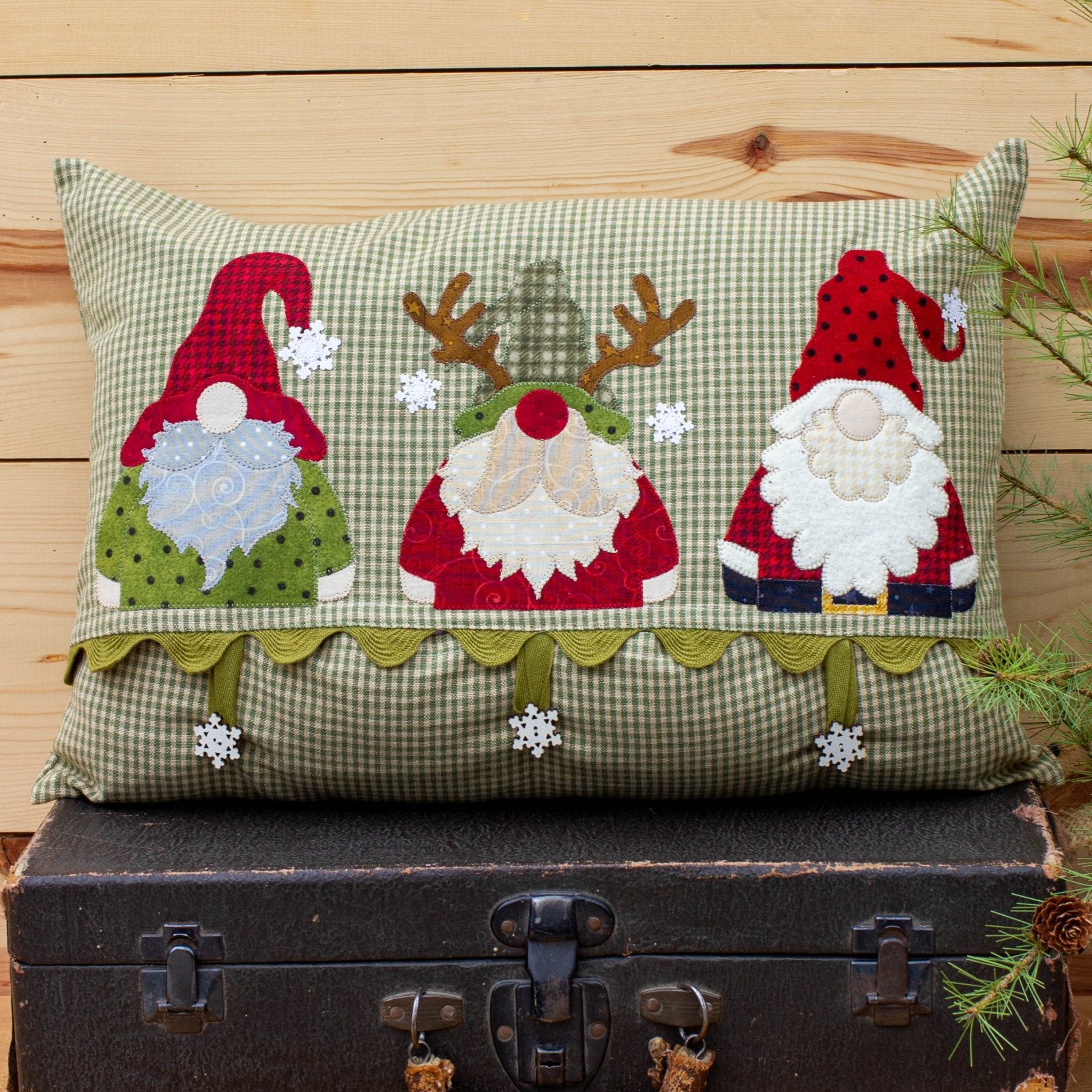 Gnome Trio Applique Pillow Cover Kit