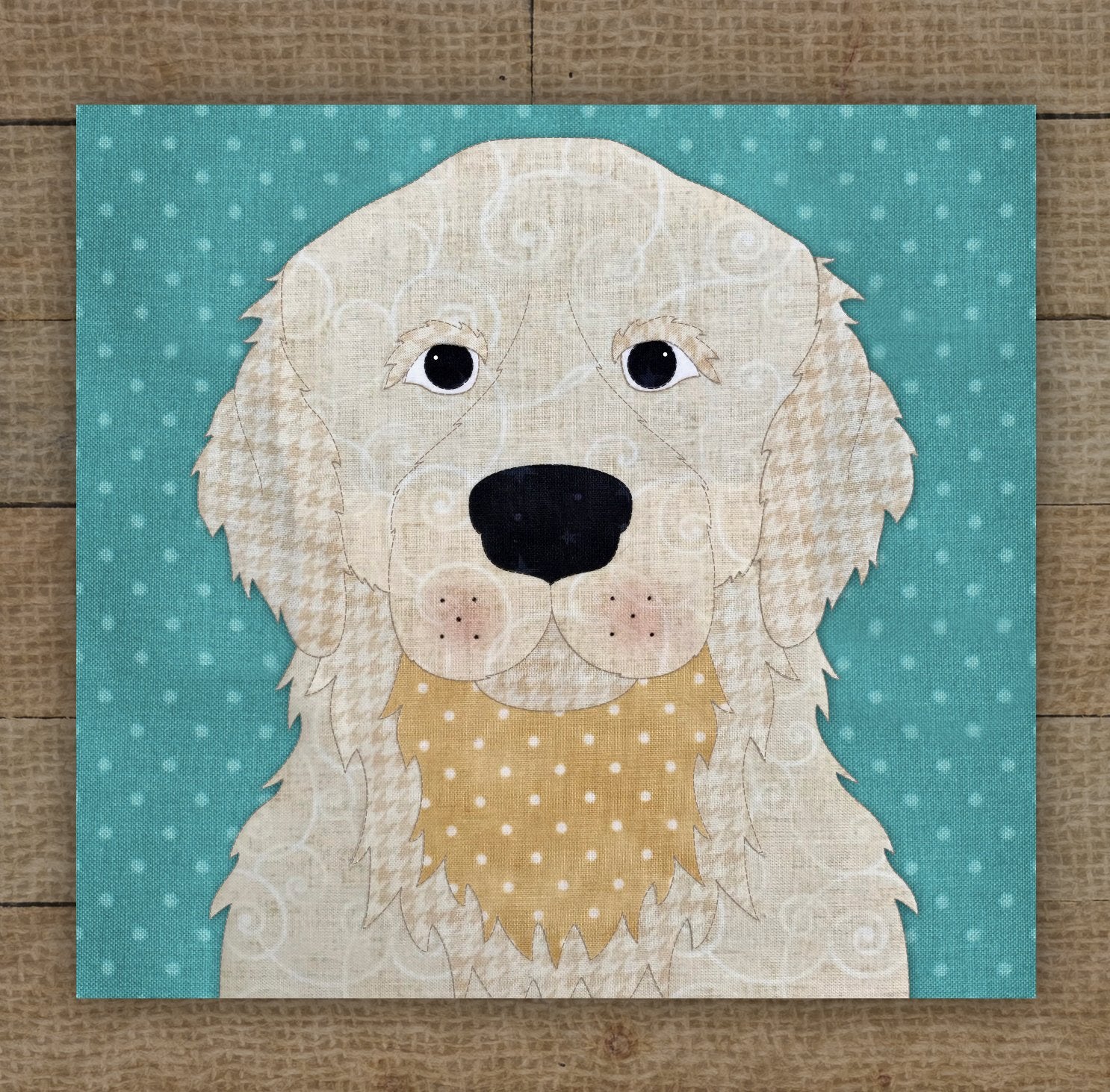 Golden Retriever Cream & Gold Applique