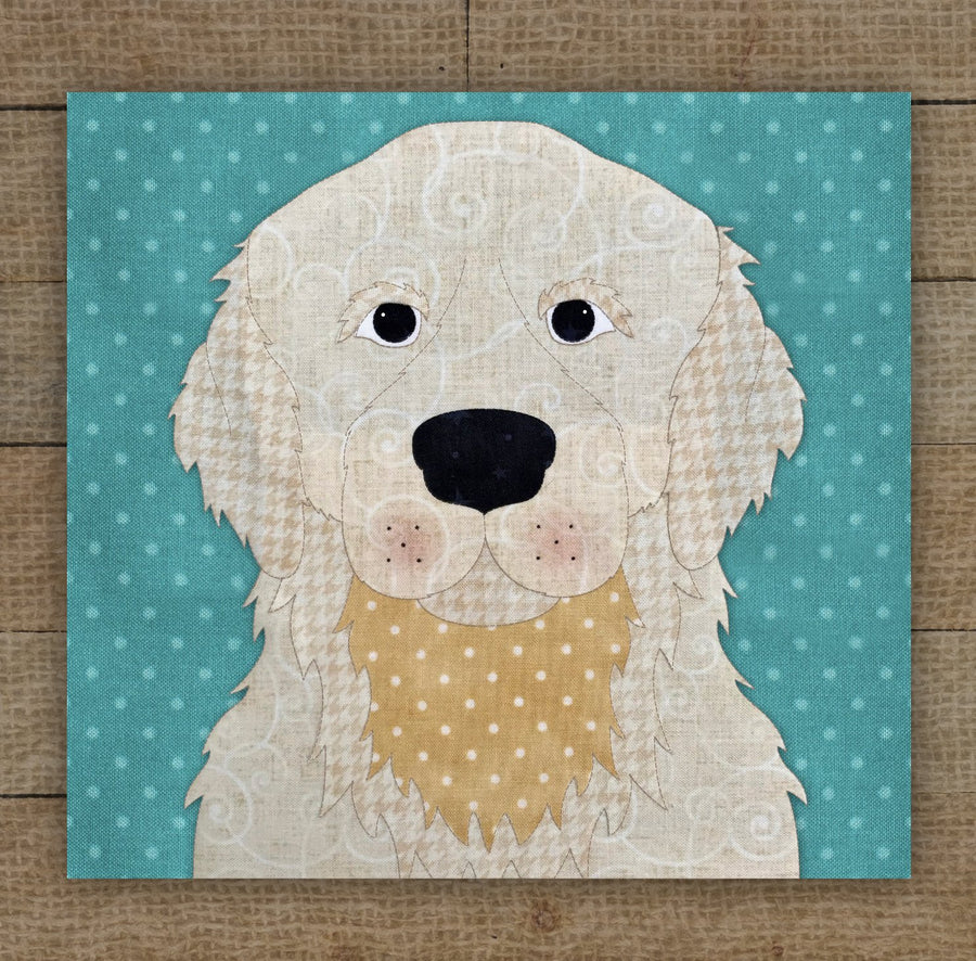 Golden Retriever Cream & Gold Applique