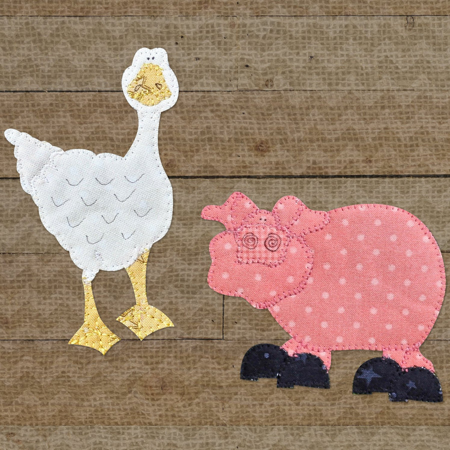 Goose & Pig Precut Fused Applique Kit