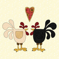 Chickens & Heart Applique