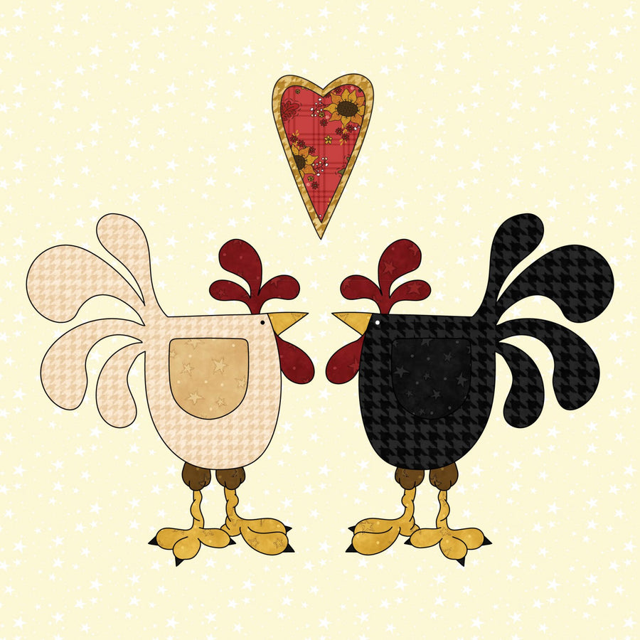 Chickens & Heart Applique