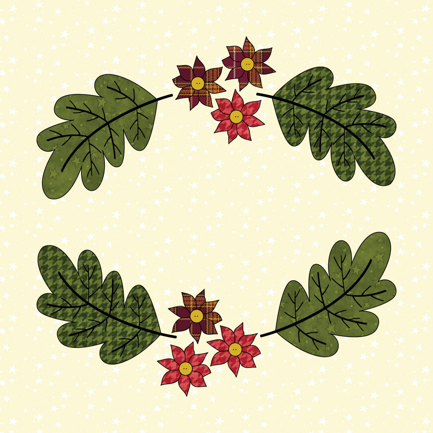 Leaf & Flower Frame Applique