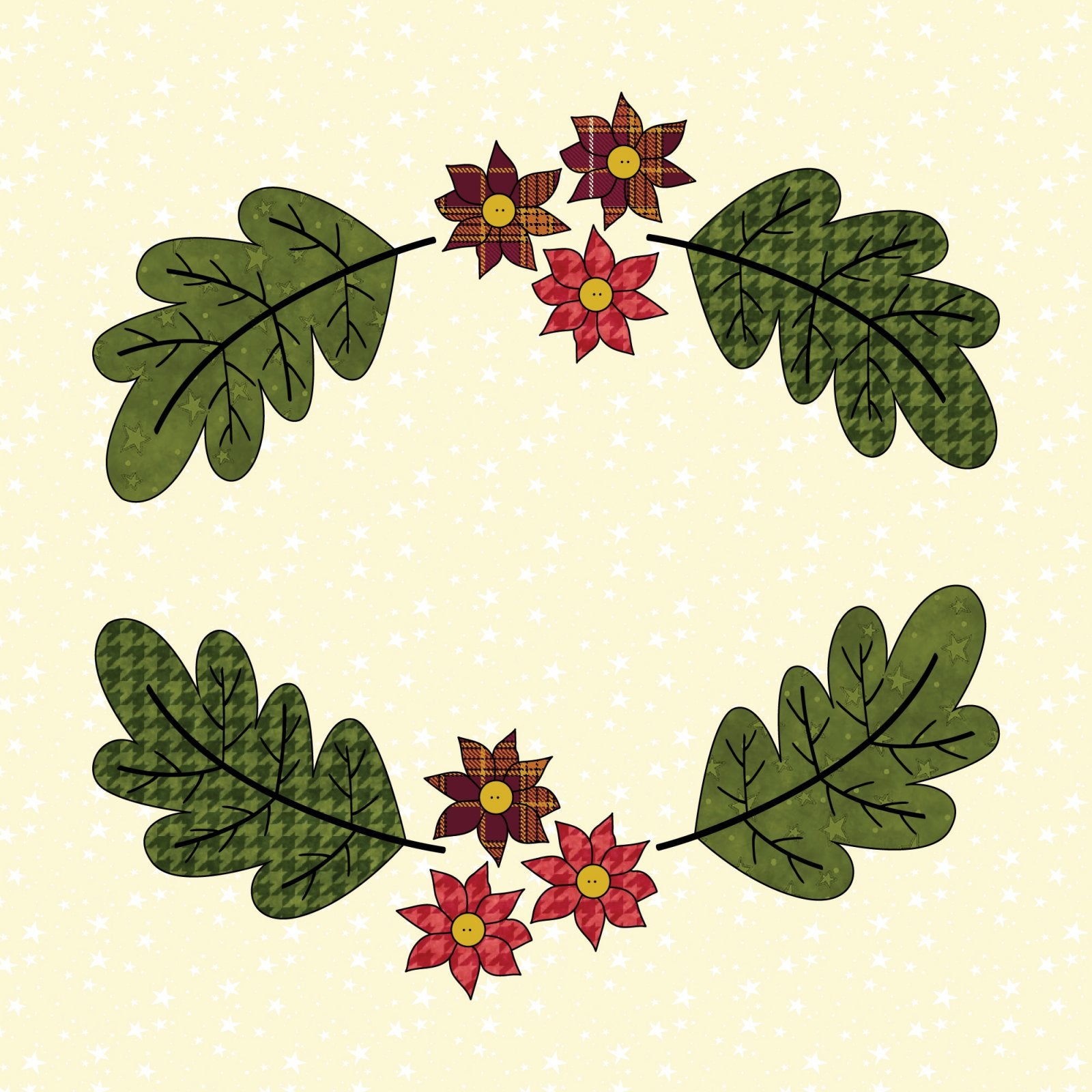 Leaf & Flower Frame Applique