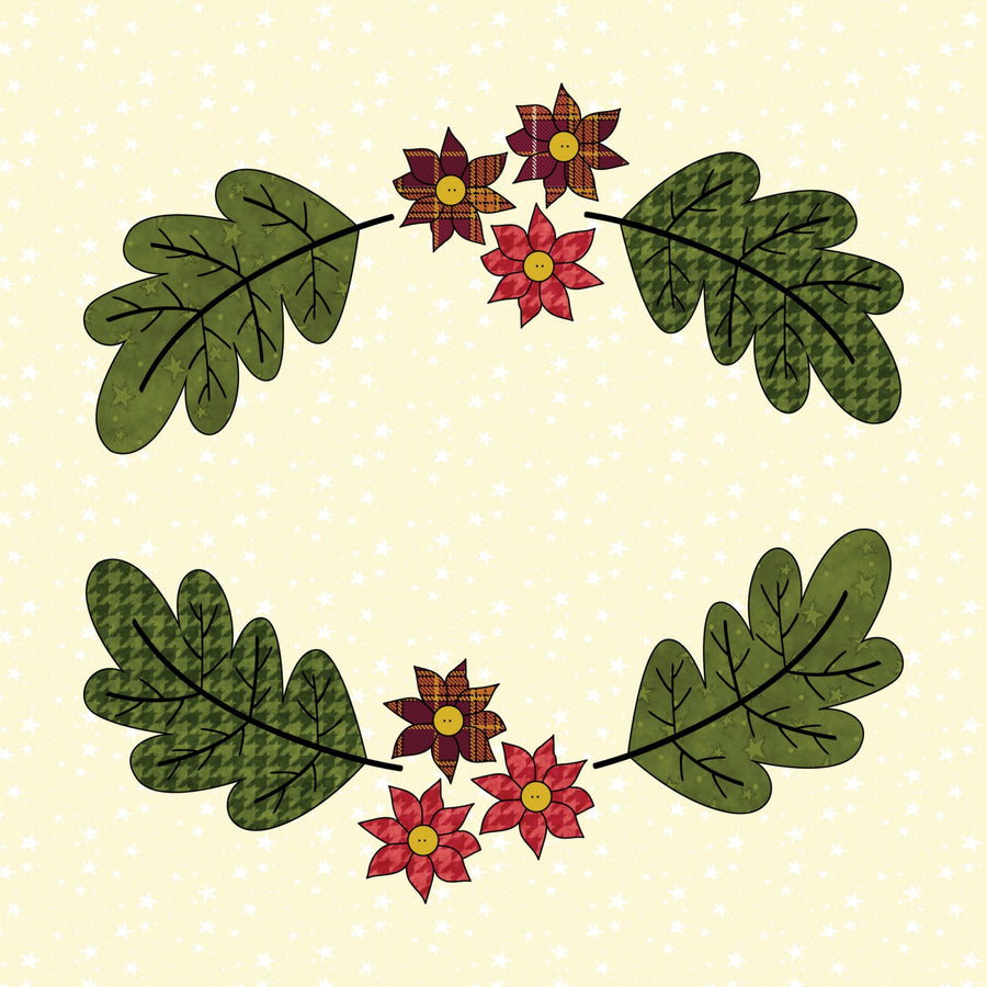 Leaf & Flower Frame Applique