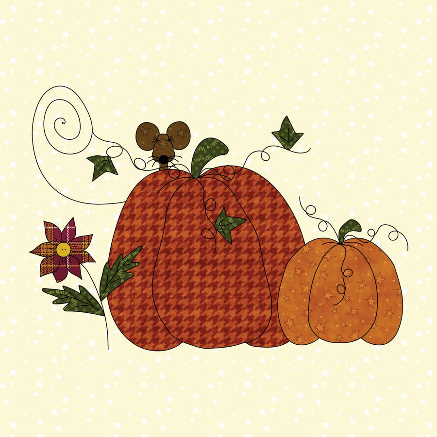 Pumpkins Mouse & Flower Applique