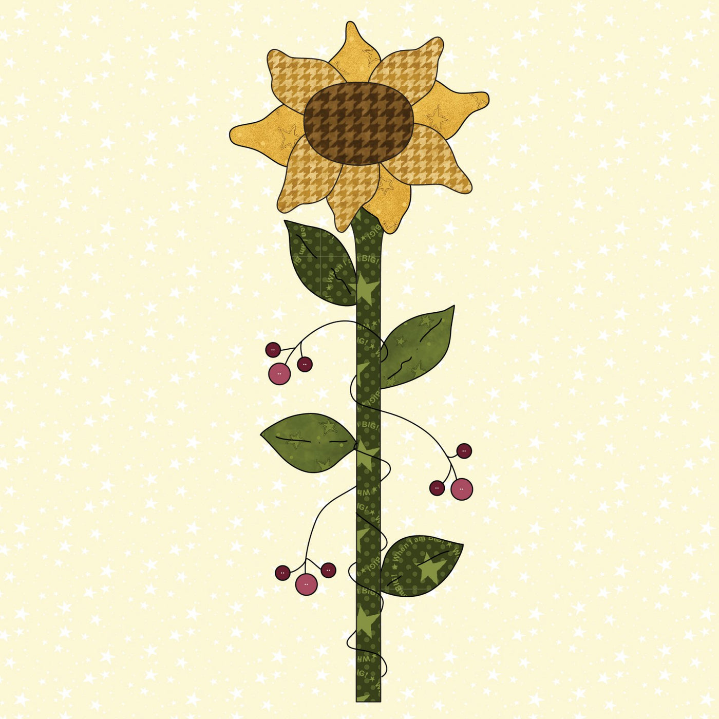 Sunflower & Berries Applique
