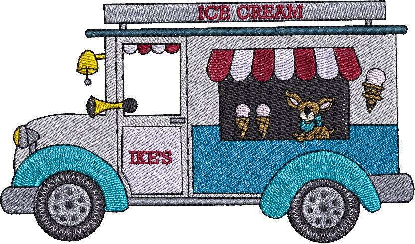 Ike Ice Cream Truck Embroidery - Download