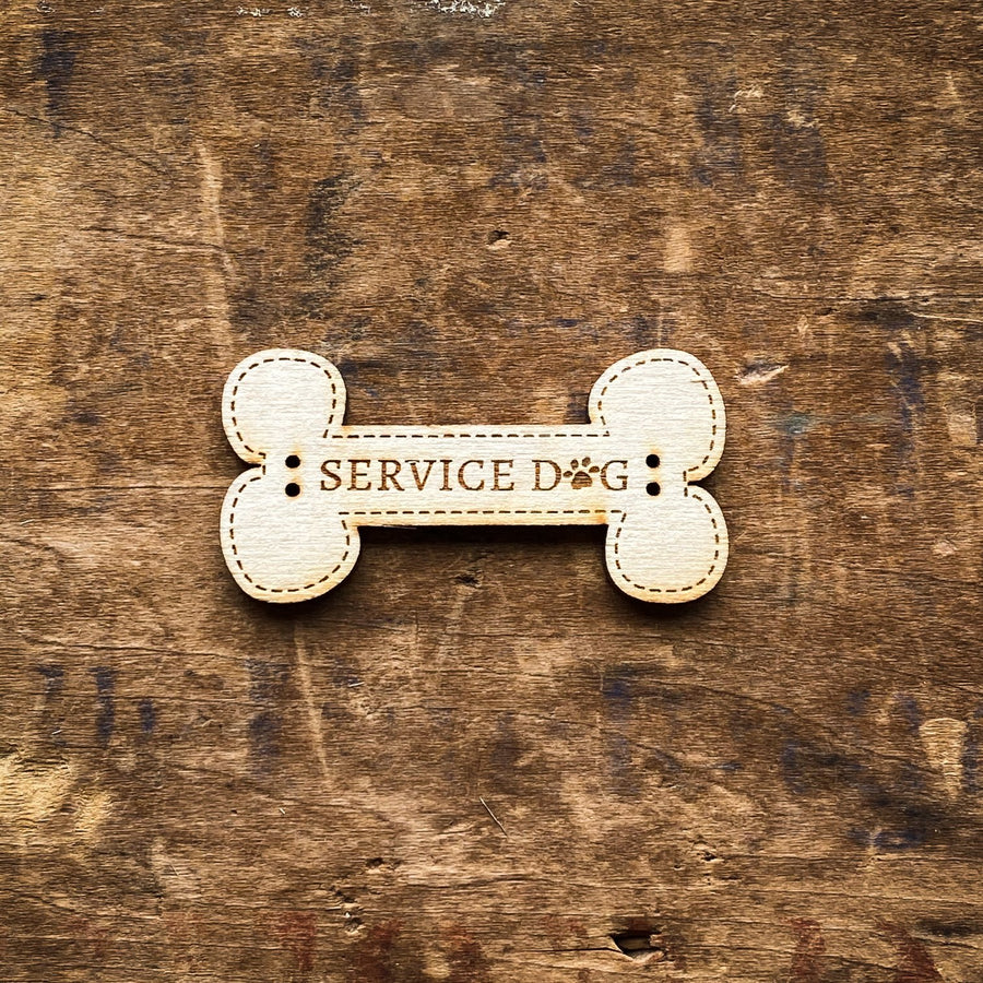 Service Dog Bone Button