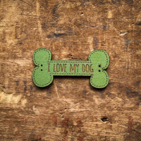 I Love My Dog Bone Buttons