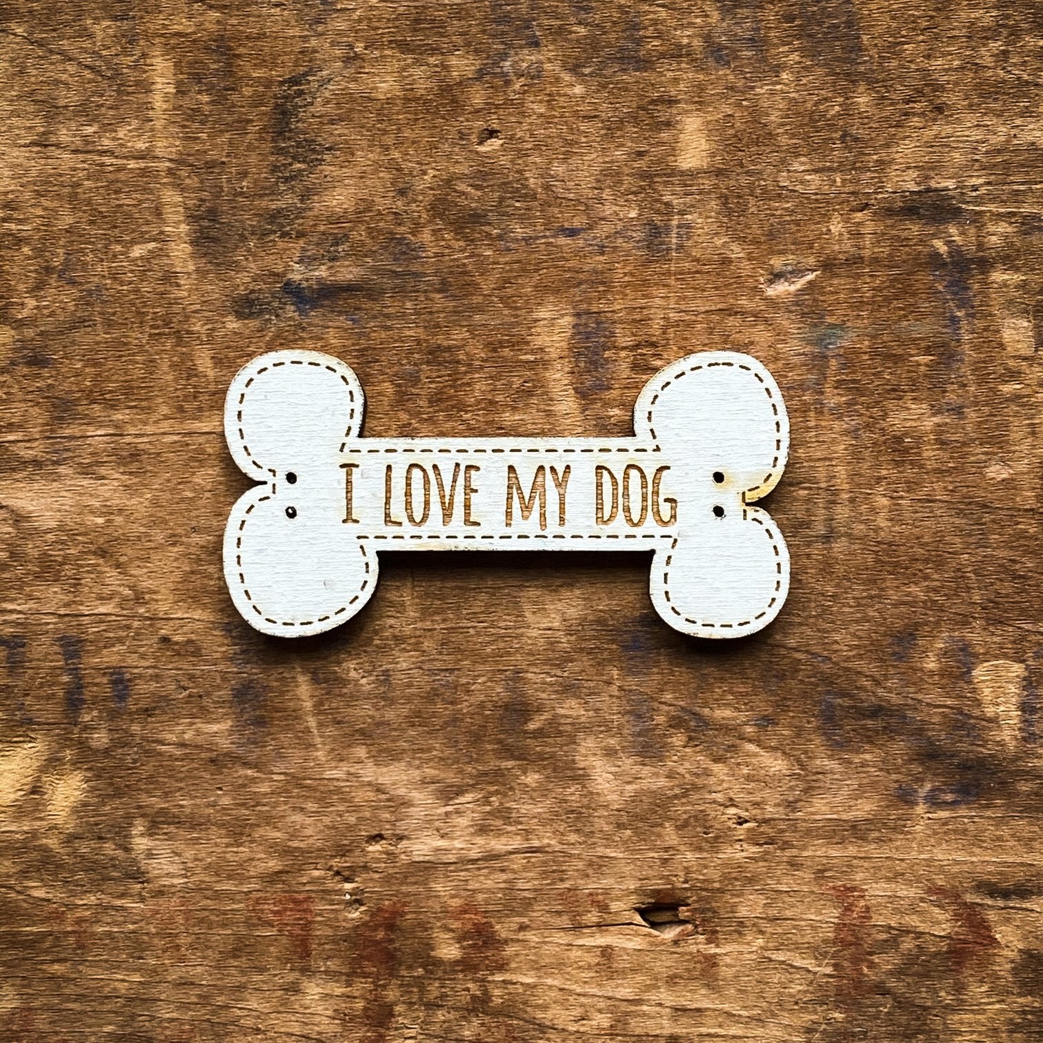 I Love My Dog Bone Buttons