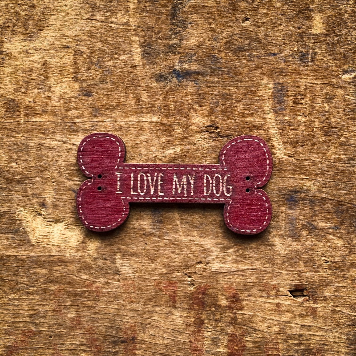 I Love My Dog Bone Buttons
