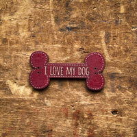 I Love My Dog Bone Buttons