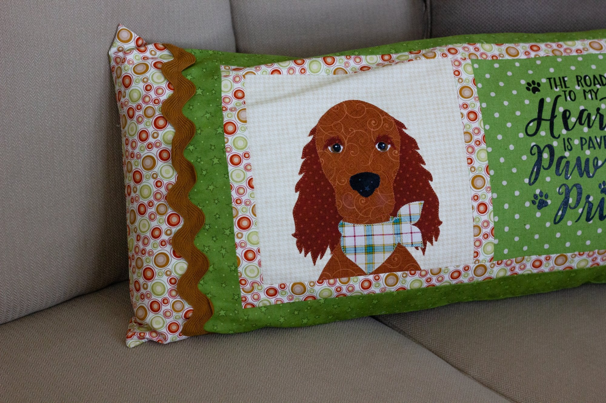 The Road To My Heart Bench Pillow Pattern (Appliques not included)